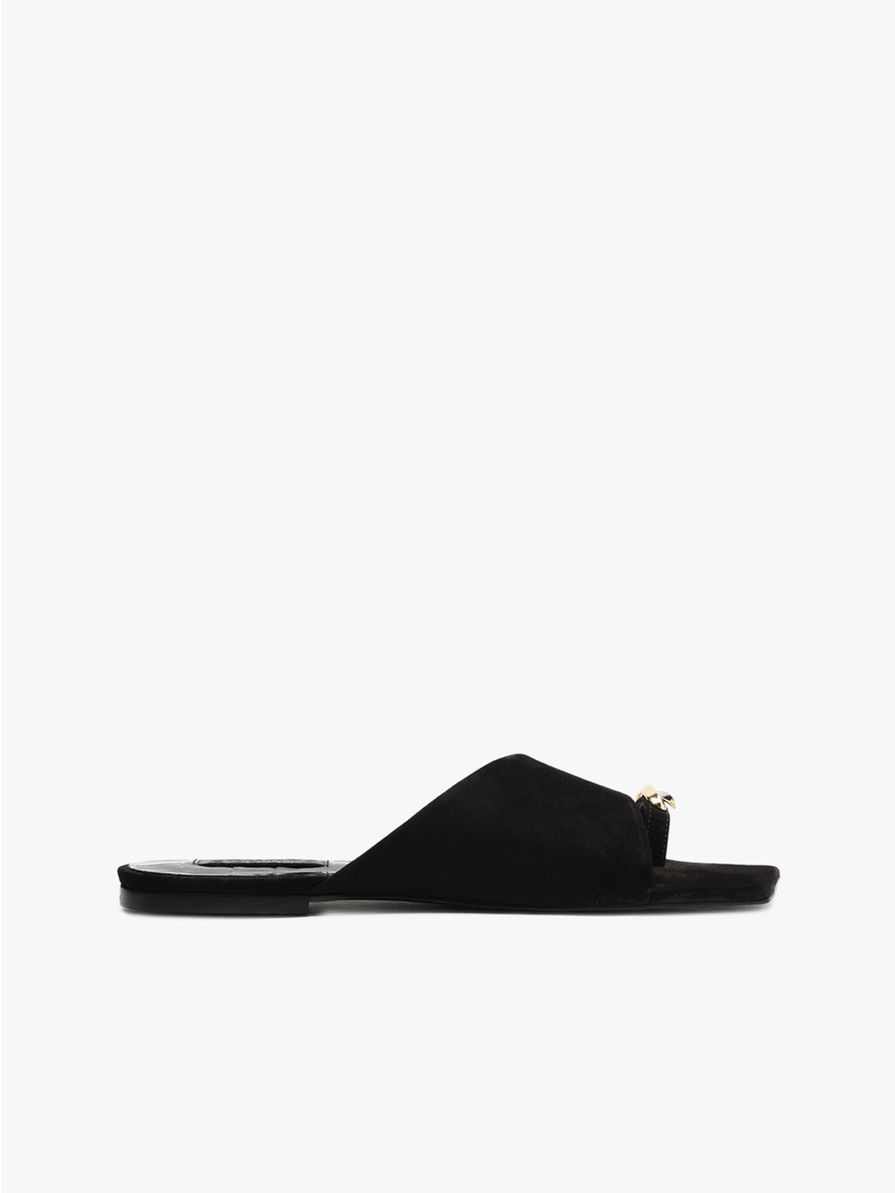 SCHUTZ JODIE LEATHER FLAT SANDALS IN BLACK LEATHER | VERY SLIGHTLY USED